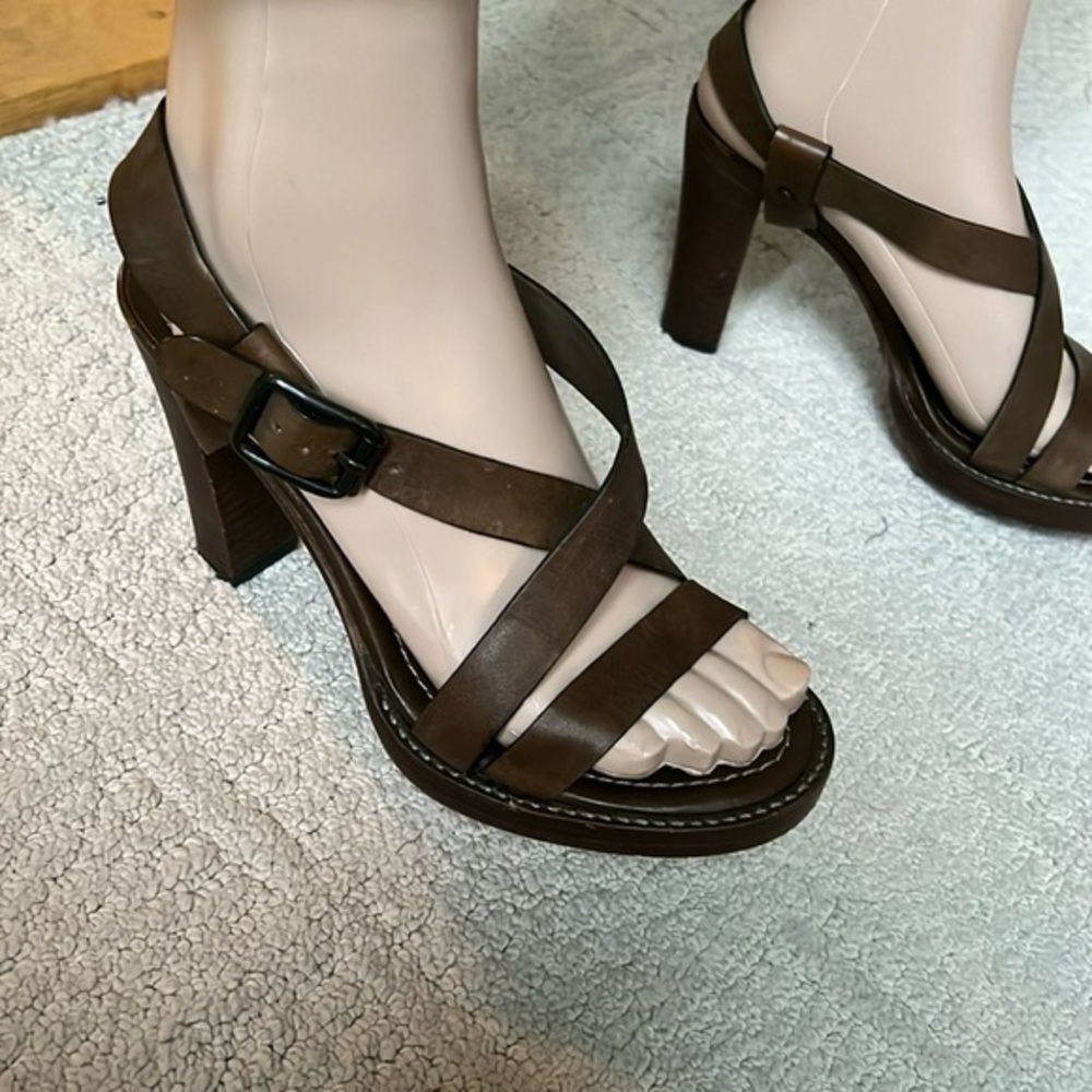 Banana Republic Brown leather heeled, strappy  sandals